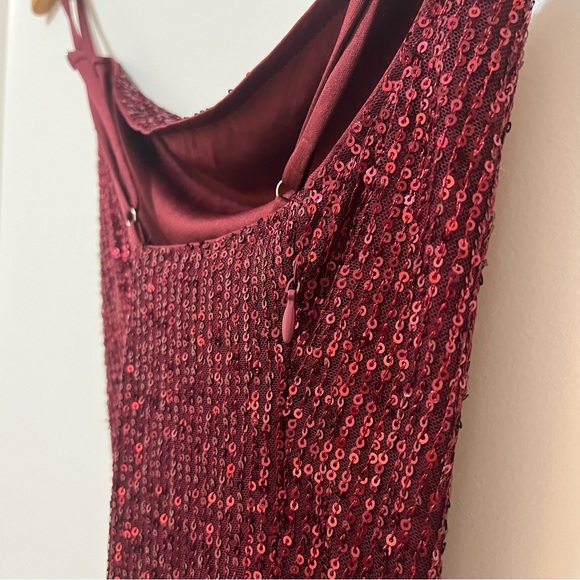 SIDEFEEL - Square Neck - Sequin Spaghetti Strap Backless Bodycon Mini Dresses - Picture 6 of 12